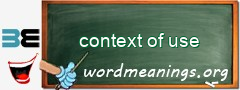 WordMeaning blackboard for context of use